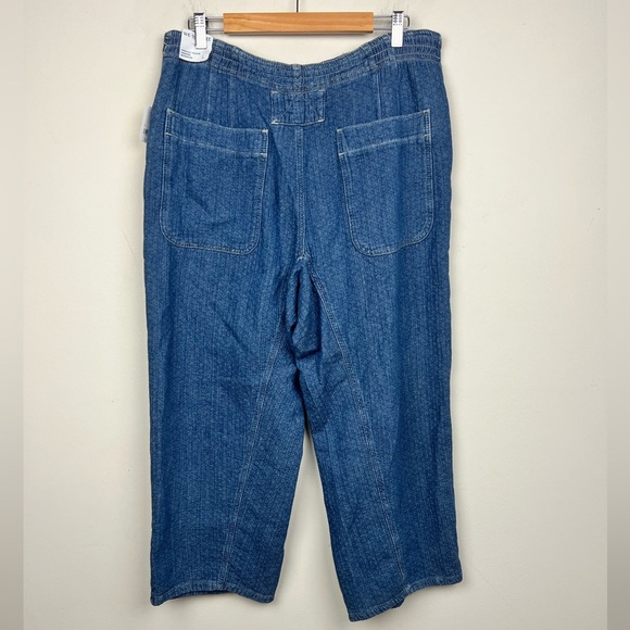 Free People Midnight Voyage Mid Rise Straight Leg Cropped Harem Style Jeans L - Picture 9 of 13